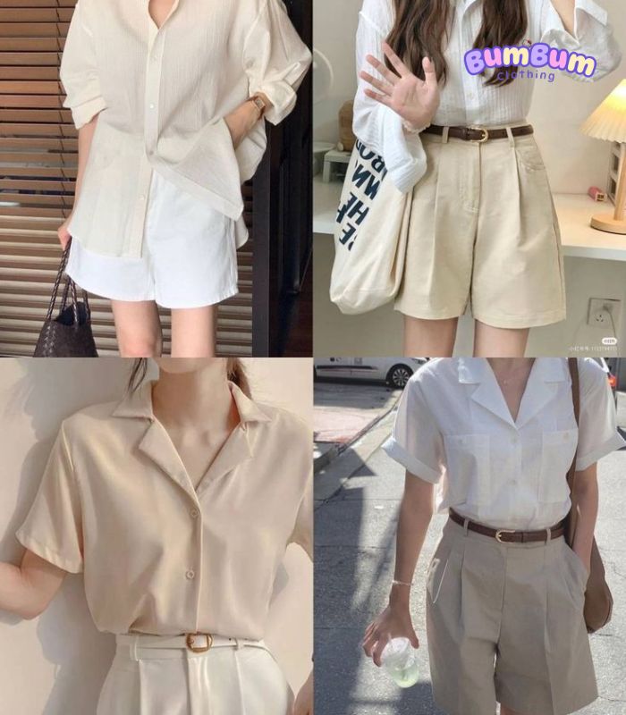 Các kiểu dáng quần short nữ kaki ngang gối phổ biến hiện nay