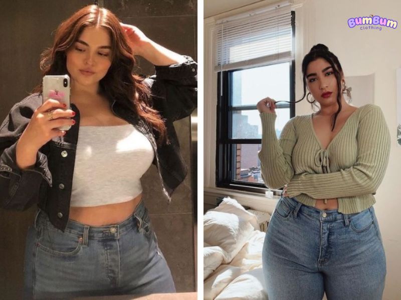 Một số công thức phối đồ với quần jean cho người mập