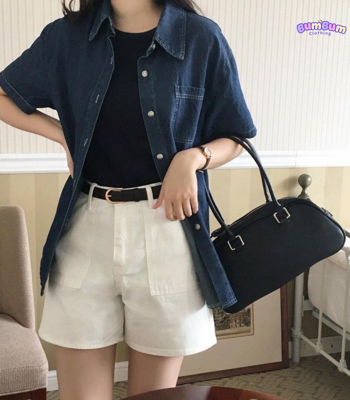 Lý do phối áo sơ mi với quần short nữ ngày càng được yêu thích