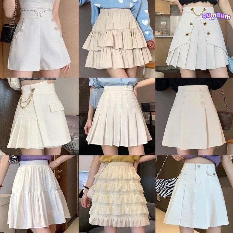 Các kiểu dáng quần short nữ giả váy dễ thương phổ biến hiện nay