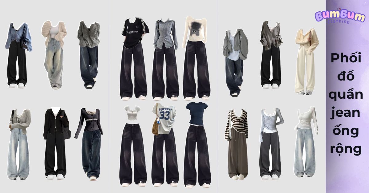Phối đồ với quần jean ống rộng