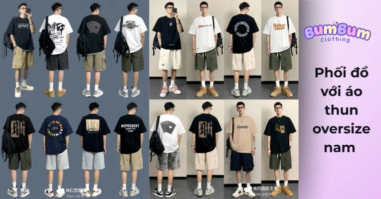 Phối đồ với áo thun oversize nam