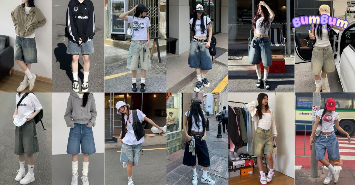phối đồ với quần short nữ ngang gối