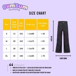 bảng size quàn âu loe