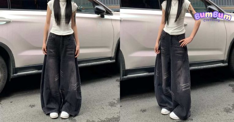 phối đồ với quần ống rộng nữ đẹp